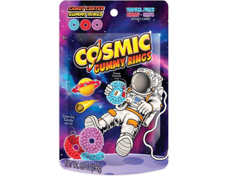 Hilco Sweets Cosmic Candy-Coated Gummy Rings Peg Bag 5.5oz.