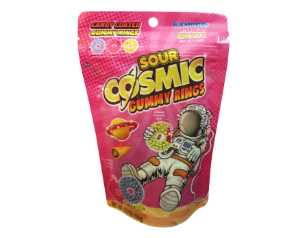 Cosmic SOUR Candy-Coated Gummy Rings Peg Bag 5.5oz.