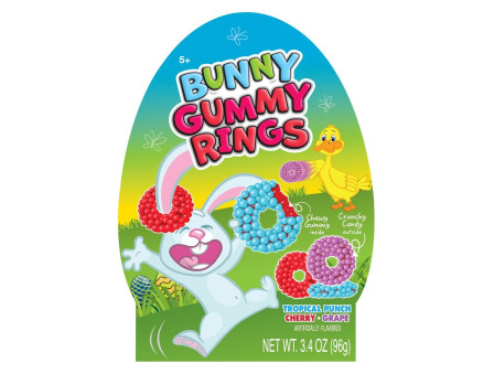 Hilco Sweets Easter Candy-Coated Gummy Rings Egg Box 3.4oz.