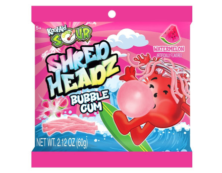 Kool-Aid Kool-Aid SOUR Shred Headz Sour Watermelon Bubblegum Peg Bag 2.12oz. 