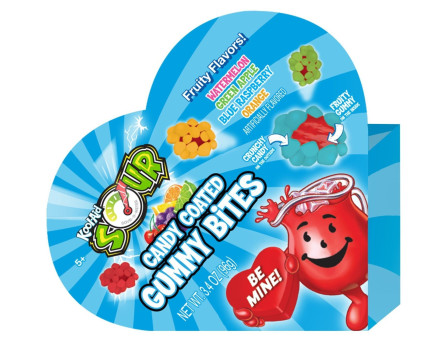 Kool-Aid Valentine SOUR Candy-Coated Gummy Bites Heart Box 3.4oz