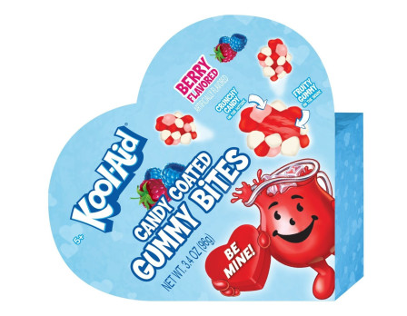 Kool-Aid Valentine Candy-Coated Gummy Bites Heart Box 3.4oz.