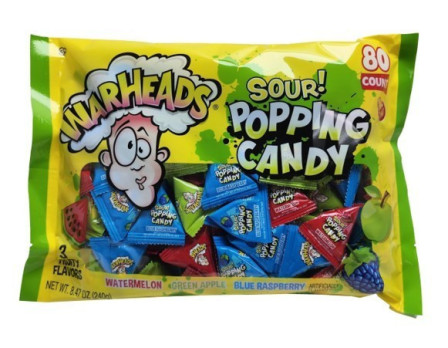 Warheads Warheads SOUR 80ct. Popping Candy Laydown Bag 8.46oz.