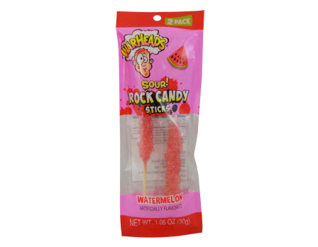 Warheads Valentine 2Pk. SOUR Rock Candy Sticks Peg Bag 1.06oz.